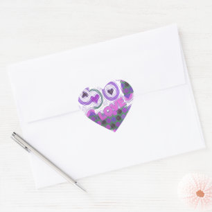 Lovely Love Heart Motif Art Print Sticker