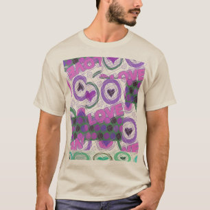 Lovely Love Heart Motif Art Print T-Shirt