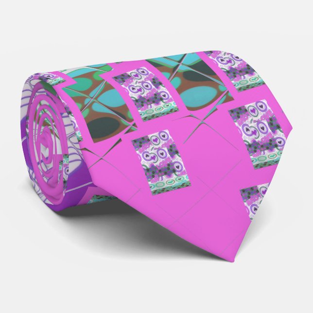 Lovely Love Heart Motif Art Print Tie (Rolled)