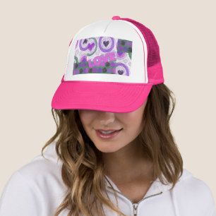 Lovely Love Heart Motif Art Print Trucker Hat
