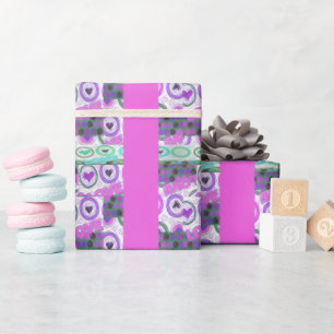 Lovely Love Heart Motif Art Print Wrapping Paper