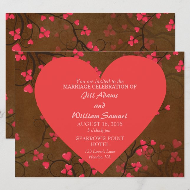 Lovely Lovers Wedding Invitation (Front/Back)