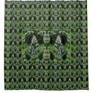 Lovely Lupine Abstract Floral Art Shower Curtain