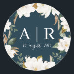 lovely magnolia florals wedding sticker<br><div class="desc">floral design with custom text</div>
