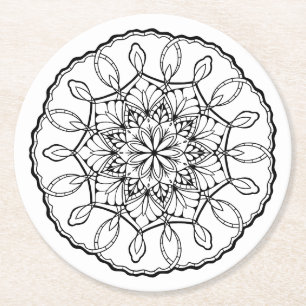 Lovely Mandala Adult Colouring Coaster