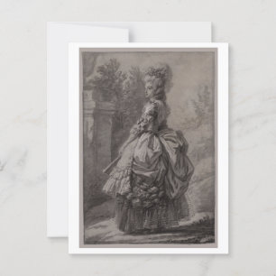Lovely Marie Antoinette in a Park  ca. 1780-1781 Postcard