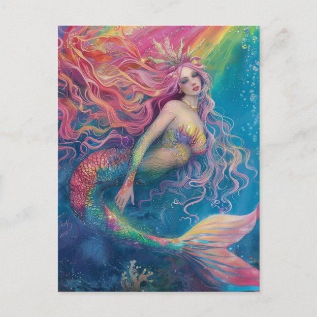 Lovely Mermaid Postcard (Front)