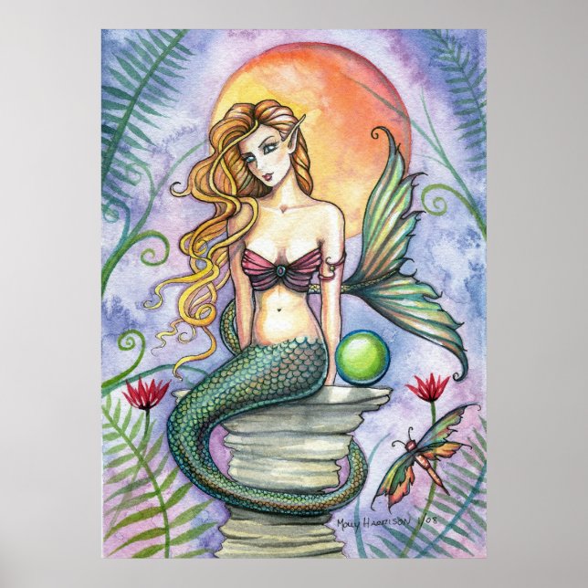 Lovely Mermaid Poster by Molly Harrison (Front)