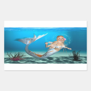 Lovely Mermaid Rectangular Sticker