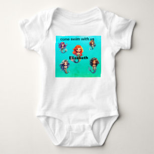 Lovely Mermaid T-Shirt Baby Bodysuit