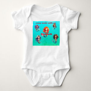 Lovely Mermaid T-Shirt Baby Bodysuit