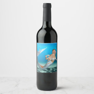 Lovely Mermaid Wine Label