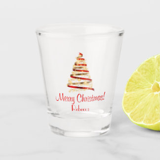 Lovely Merry Christmas Tree Shot Glass
