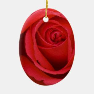 Lovely Merry Red Rose Ceramic Tree Decoration
