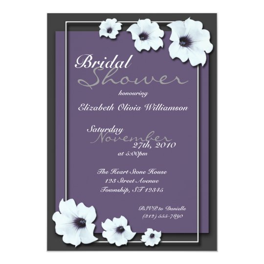 Lovely Midnight Flowers ~ Bridal Shower invitation