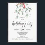 Lovely Mistletoe Christmas Holiday Party Invites<br><div class="desc">Plan a stylish celebration with this modern invitation that your guests will adore. 
Design by © berryberrysweet . Printable digital files are available! Visit our website at www.berryberrysweet.com for more details!</div>