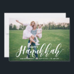Lovely Modern Calligraphy Photo Happy Hanukkah III Holiday Card<br><div class="desc">Greet family and friends with this modern and festive Happy Hanukkah photo card. It features hand-lettered script with holiday floral pattern.</div>