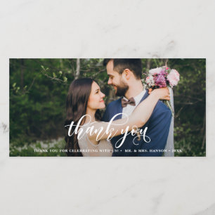 Lovely Modern Calligraphy Wedding Thank You Card
