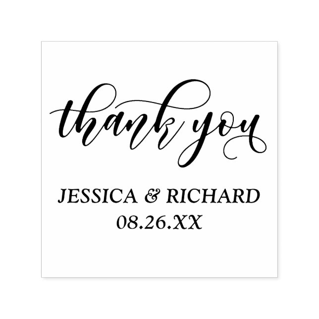 Lovely Modern Calligraphy Wedding Thank You Self-inking Stamp (Design)