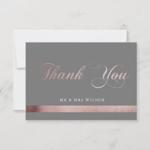 Lovely Modern Script Thank You Photo Card