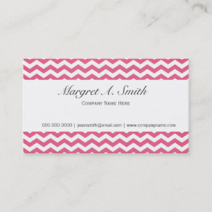 Lovely, modern, trend pink chevron professional business card