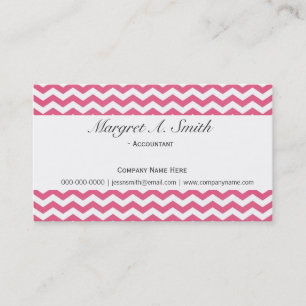 Lovely, modern, trend pink chevron professional business card