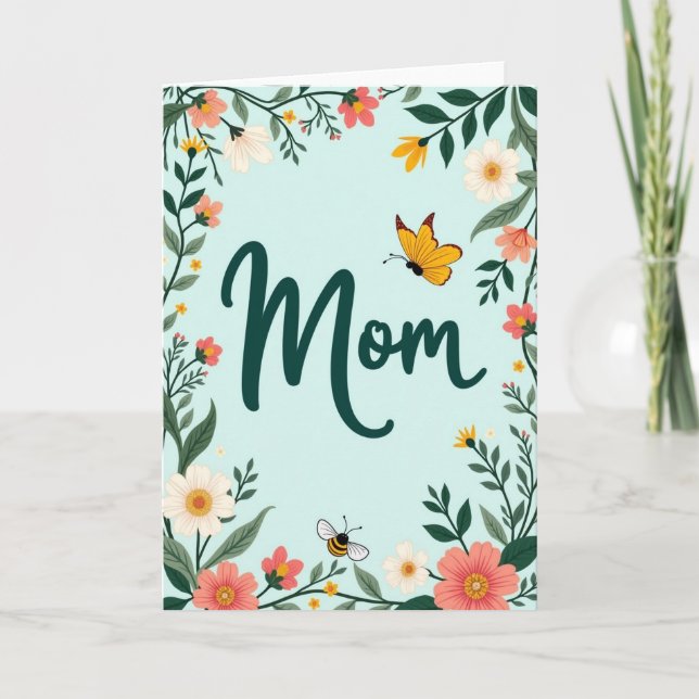 Lovely Mom Floral Art Card (Front)