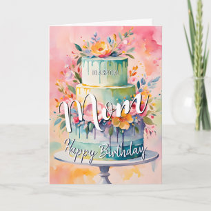 Lovely mom happy birthday cake birthday card mum