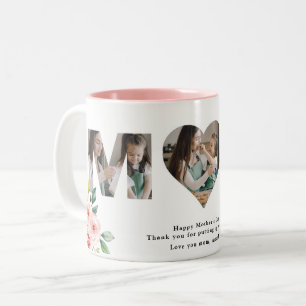 Lovely Mom Quote Blush Floral 3 Custom Photo Mug