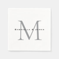 Lovely Monogrammed Black White Grey Calligraphy