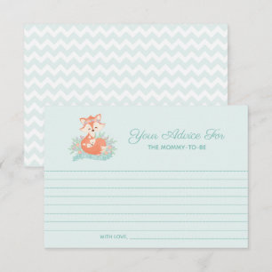 Lovely Mum and Baby Fox Boy Baby Shower Advice Invitation
