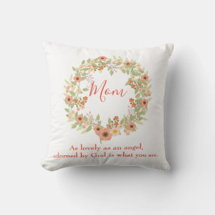 Lovely mum floral wreath cushion
