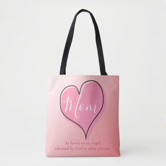 Lovely Mum Pink Ombre Tote Bag (Front)