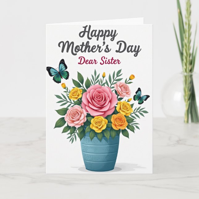 Lovely Mum Sister Day Card (Front)