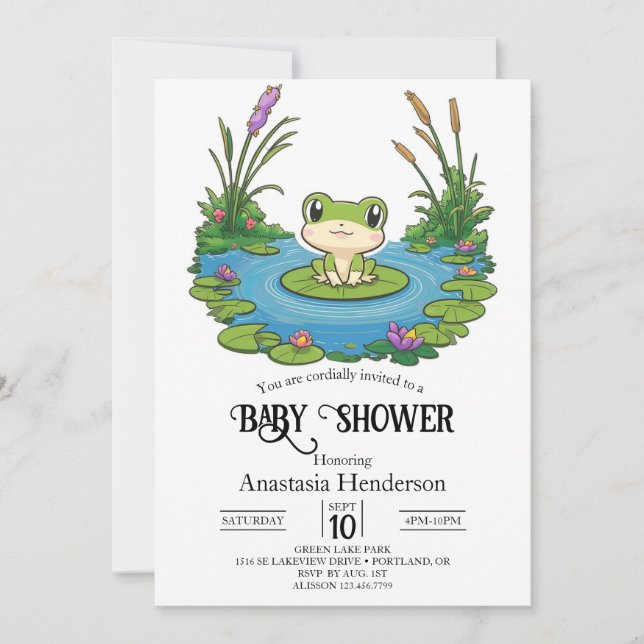 Lovely Mystical Frog Baby Shower Invitation (Front)