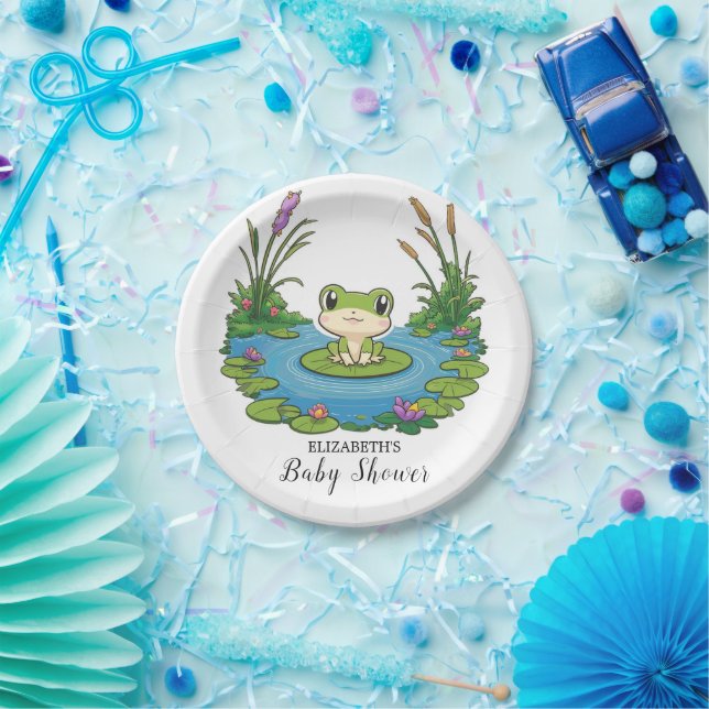 Lovely Mystical Frog Baby Shower Paper Plate (Party)