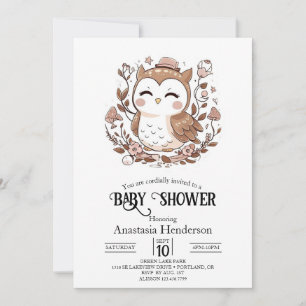 Lovely Mystical Owl Baby Shower Invitation