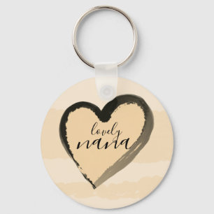 LOVELY NANA GOLDEN HEART ABSTRACT KEY RING