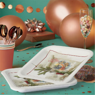 Lovely nativity collage custom holiday  paper plate