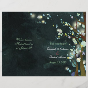 Lovely Night Bi Fold Wedding Ceremony Programs