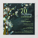 Lovely Night Sassy 70th Birthday Party Invitation<br><div class="desc">Beautiful, glitzy trees textured background in shades of sea green illustrated on custom Birthday Party Invitations. Whimsical and unique tree themed card design great for a FUN WONDERLAND BIRTHDAY PARTY! All the sample text can be easily personalised with your own wording. Feel free to change the typefaces, sizes & colours...</div>