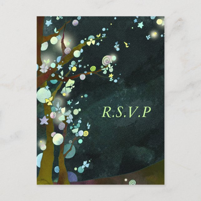 Lovely Night: Wedding RSVP Postcards (Front)