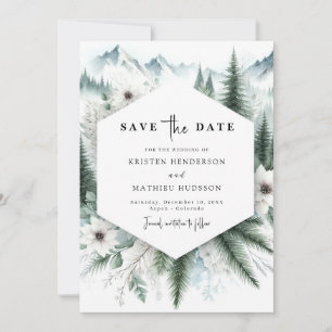 Lovely Non Photo Mountain Wedding Save The Date
