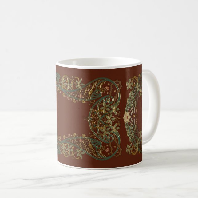Lovely Nouveau Floral With Lily Coffee Mug (Front Right)