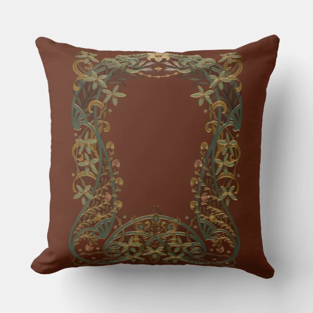 Lovely Nouveau Floral With Lily Cushion (Front)