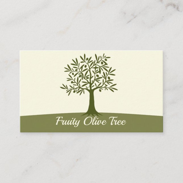 Lovely Olive Tree With Fruit Business Card (Front)