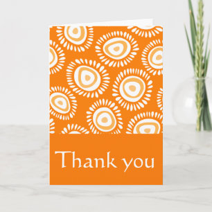 Lovely orange funky flowers Thank You Card
