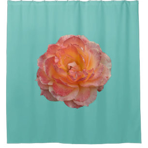 Lovely orange peony shower curtain