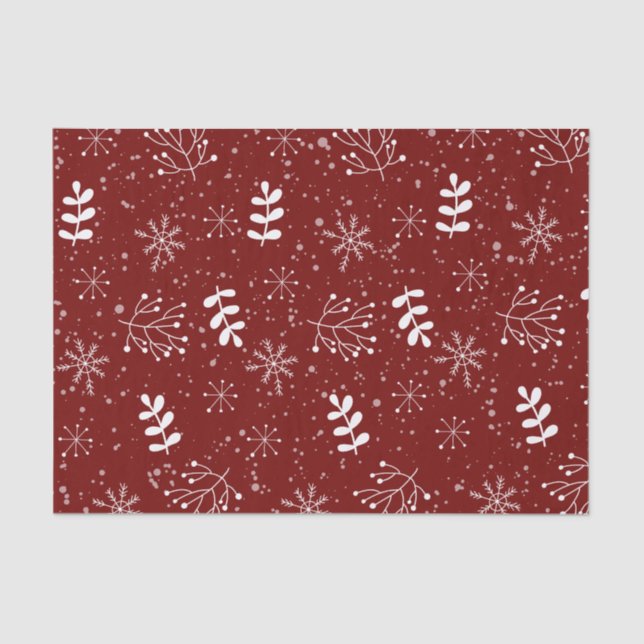Lovely Organic Patttern Christmas Holiday Tissue Paper (Front)