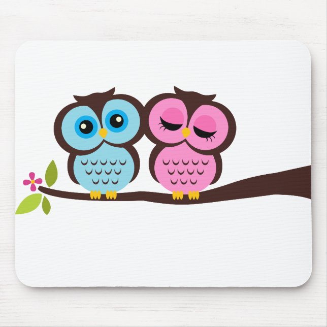 Lovely Owls Mouse Mat (Front)